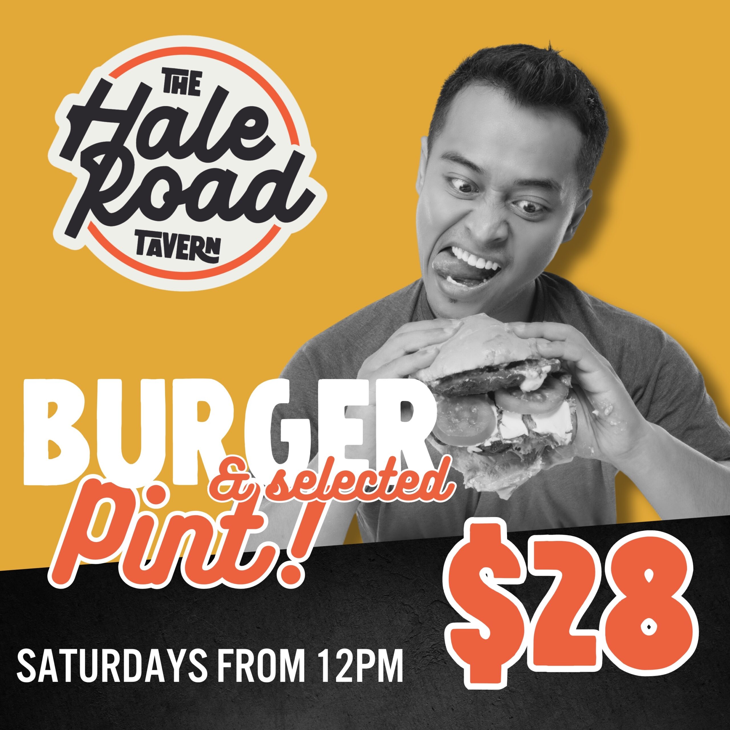 Saturdays – Burger and Pint Special